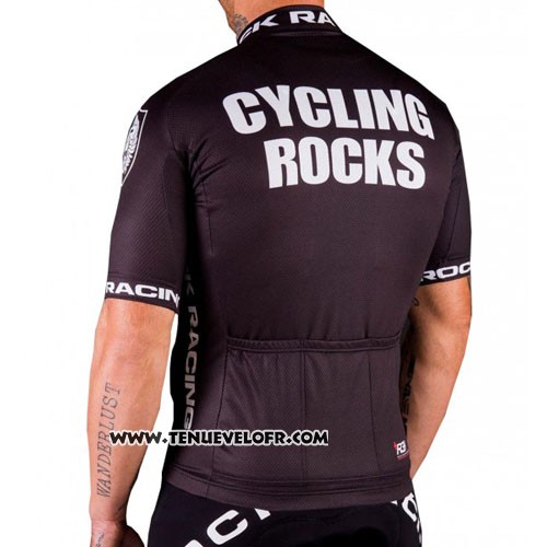 2016 Maillot Ciclismo Rock Racing Marron et Blanc Manches Courtes et Cuissard